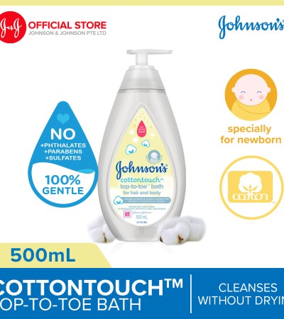 Johnson's Baby Cottontouch Top To Toe Bath Blended With Natural Cotton 500ml